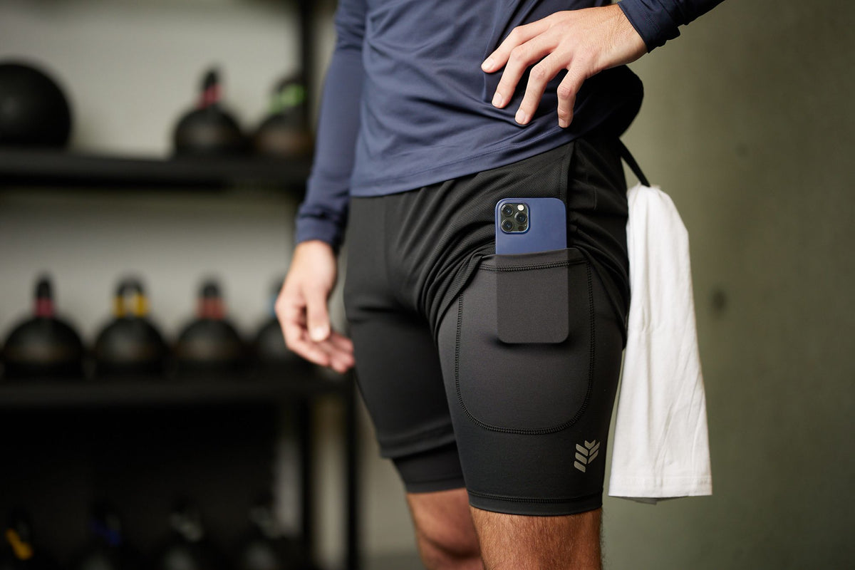 Mens Compression Running Shorts with Phone Pocket Australia